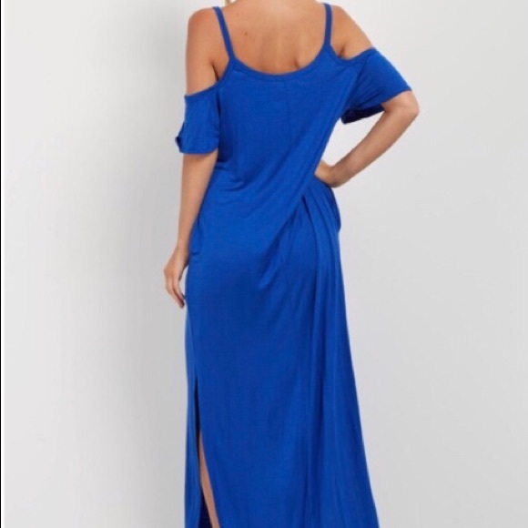 ❤️Maxi dress cold shoulder soft & stretchy cobalt - Picture 6 of 8